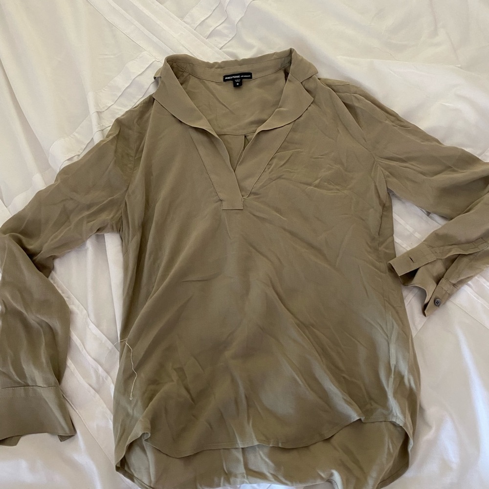James Perse coffee colored super soft blouse